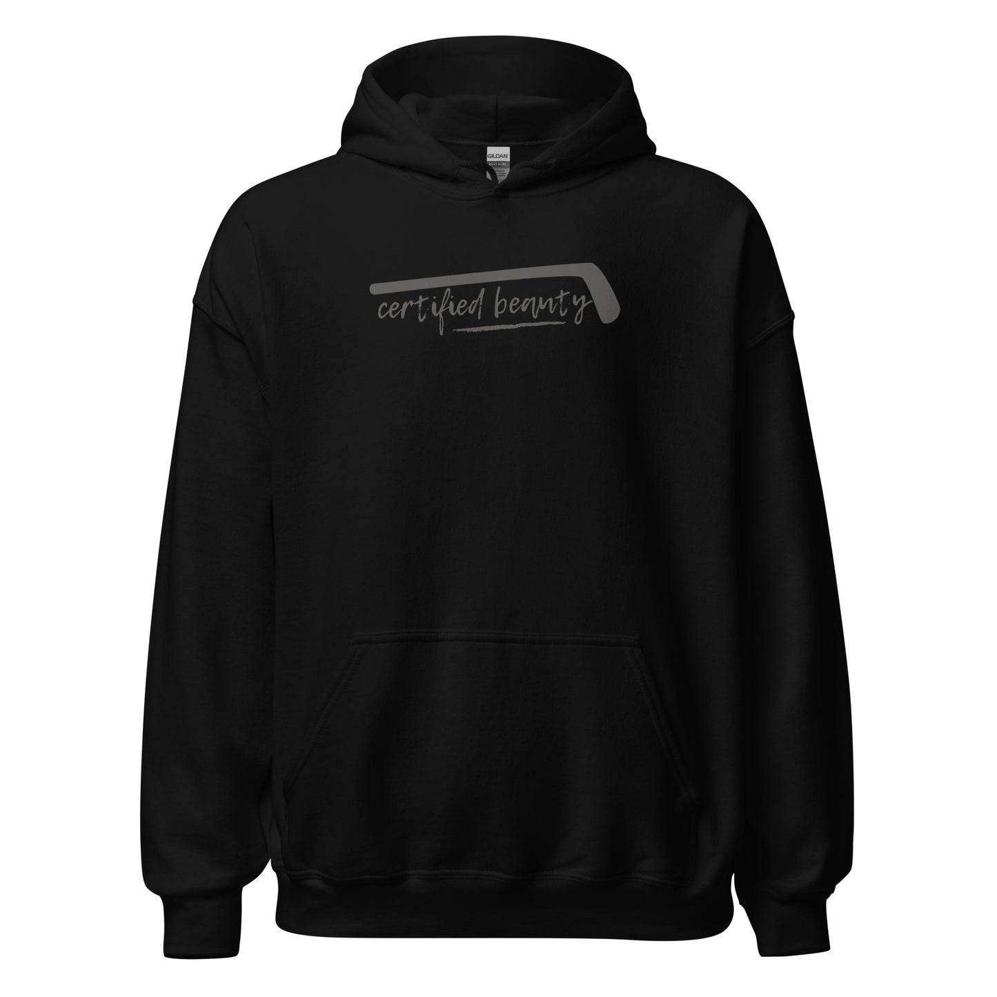 "Certified Beauty" GRAY FONT Hockey Hoodie