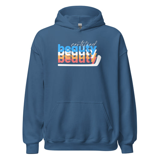 "Certified Beauty" Hat Trick Hockey Hoodie