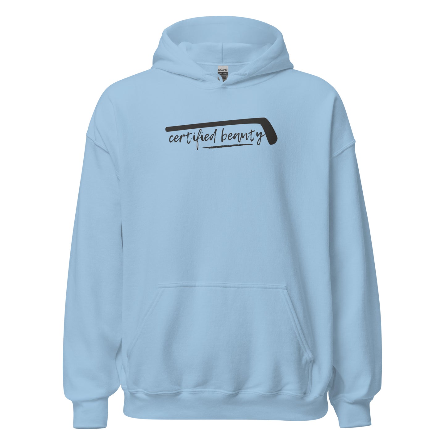 "Certified Beauty" GRAY FONT Hockey Hoodie