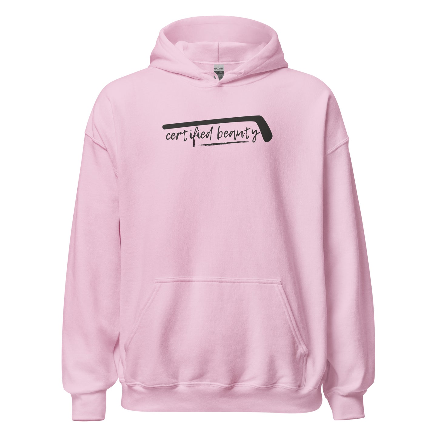 "Certified Beauty" GRAY FONT Hockey Hoodie