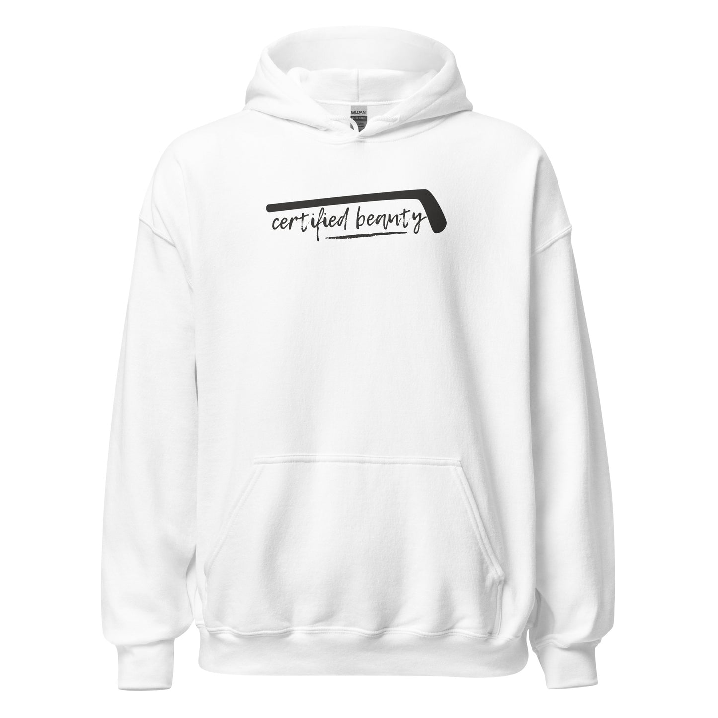 "Certified Beauty" GRAY FONT Hockey Hoodie