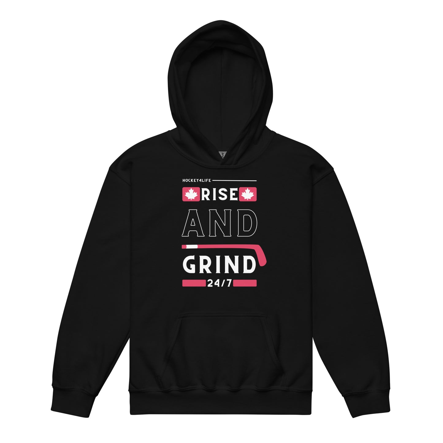 "Rise And Grind" Youth Hockey Hoodie