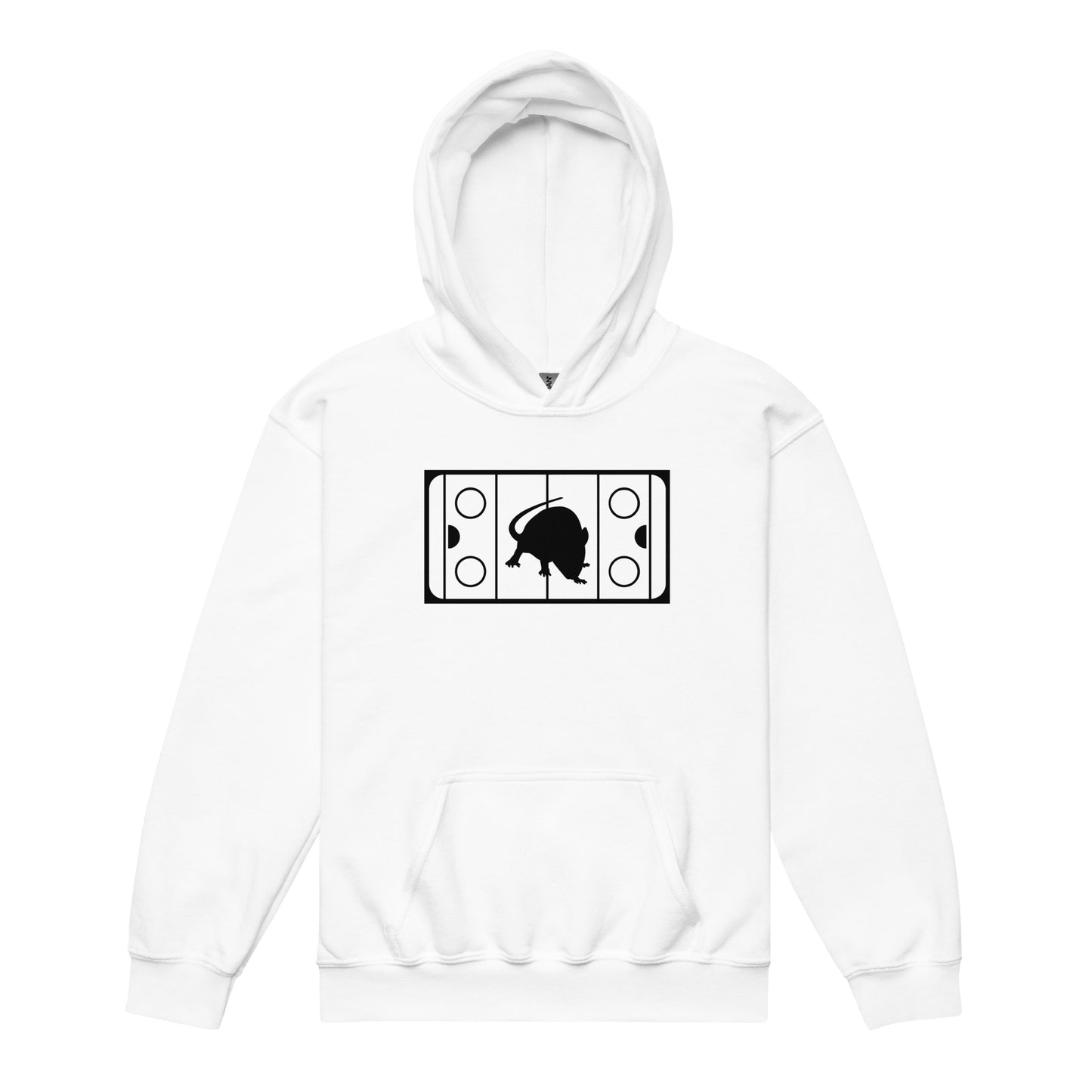 "Rink Rat" BLACK FONT Youth Hockey Hoodie